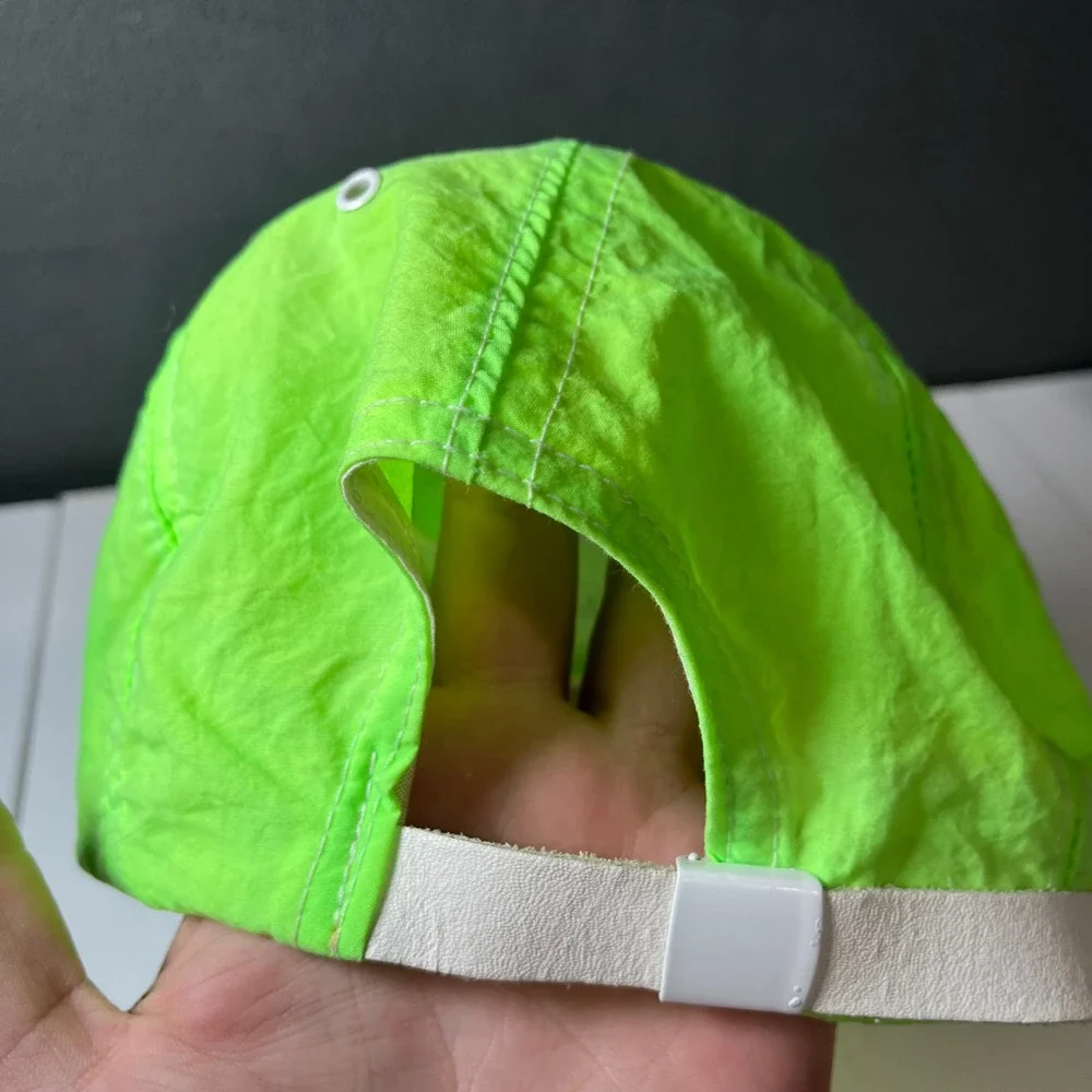Vintage 1990 Days of Thunder Movie Promo Hat Neon Green Nylon Strapback Cap USA